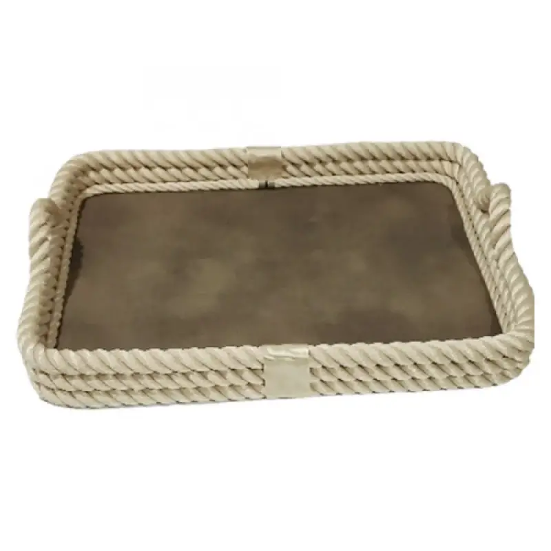 CaptainRA Kalın Halatlı Tepsi 56x43 Bej