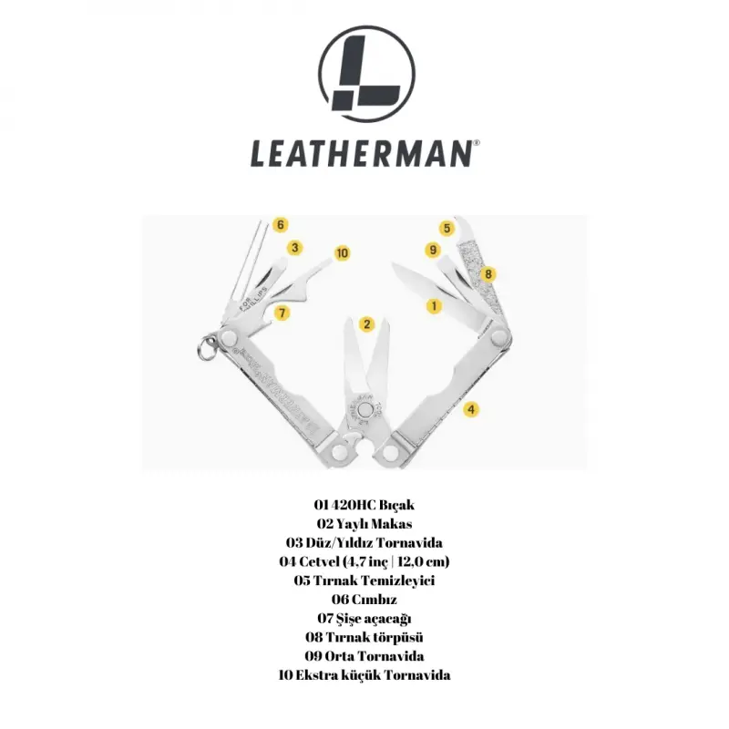 Leatherman Micra Slate 10 Fonksiyonlu Çakı