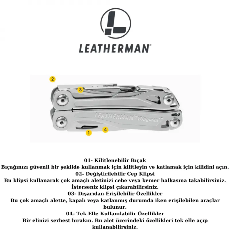 Leatherman Wingman 14 Fonksiyonlu Çakı