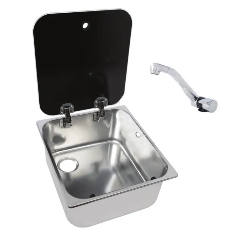 Navy Load Cam Kapaklı Musluklu Evye