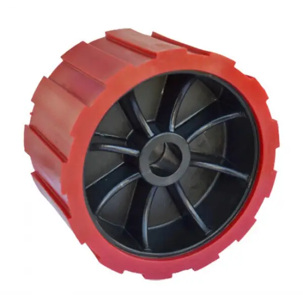 Renkli Poliüretan Römork Yan Dayama Tekerleği - Kırmızı