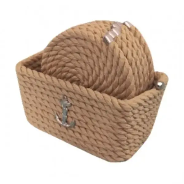 CaptainRA Dikdörtgen Kutulu Bardak Altlığı Bej