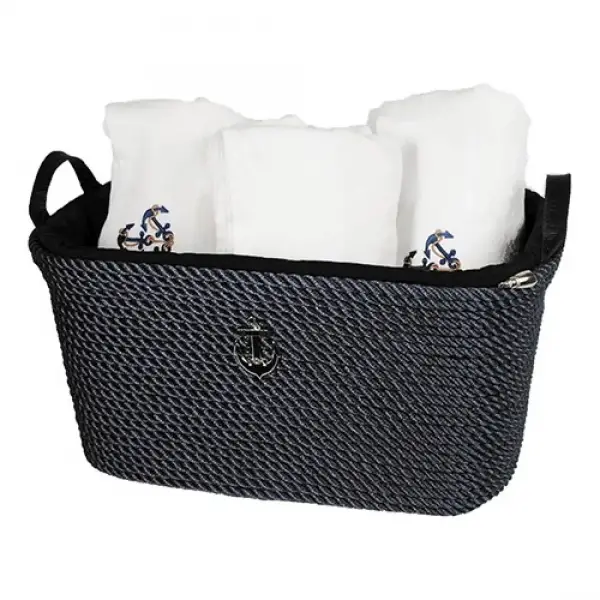 CaptainRA Havlu Sepeti Siyah