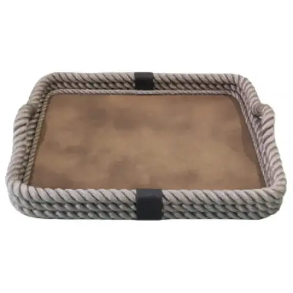 CaptainRA Kalın Halatlı Tepsi 56x43 Gri