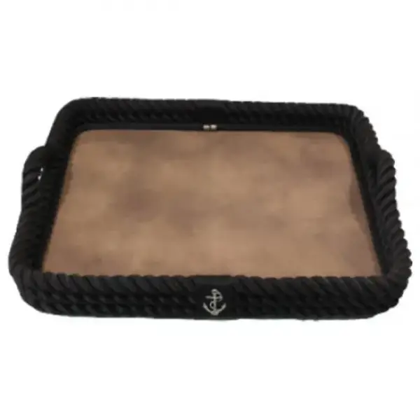 CaptainRA Kalın Halatlı Tepsi 56x43 Siyah