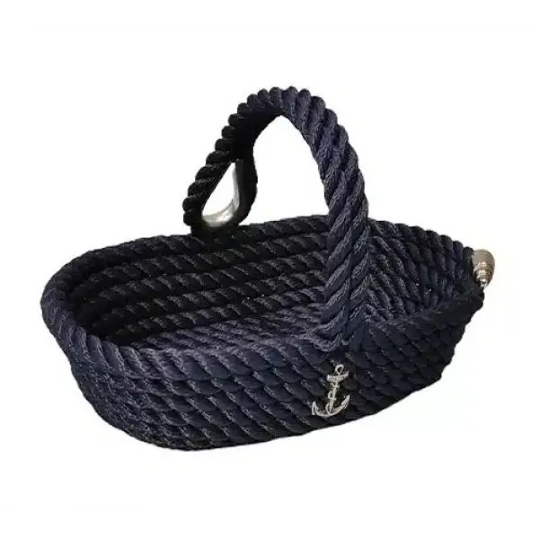 CaptainRA Kulplu Eşya Sepeti (Oval) Lacivert