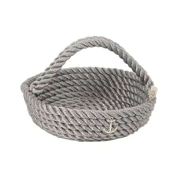 CaptainRA Kulplu Eşya Sepeti (Yuvarlak) Gri