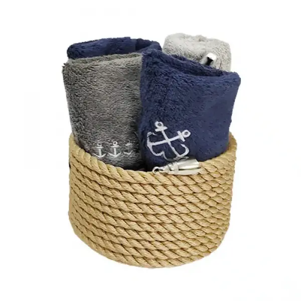 CaptainRA Mini Havlu Sepeti (Yuvarlak) Krem