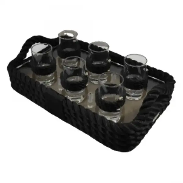 CaptainRA Shot Bardaklı Tepsi Siyah