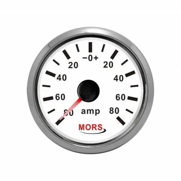 Mors Ampermetre Gösterge 12-24V - Beyaz