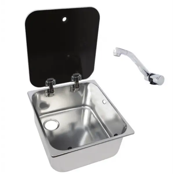 Navy Load Cam Kapaklı Musluklu Evye