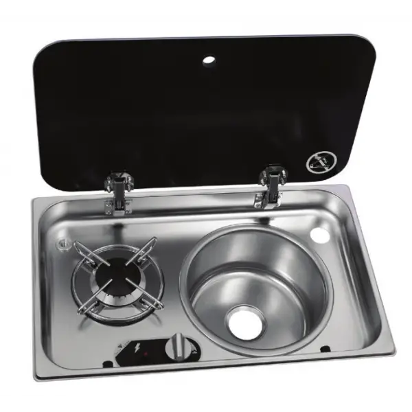 Navy Load Cam Kapaklı Ocak ve Sağ Evye NL24000