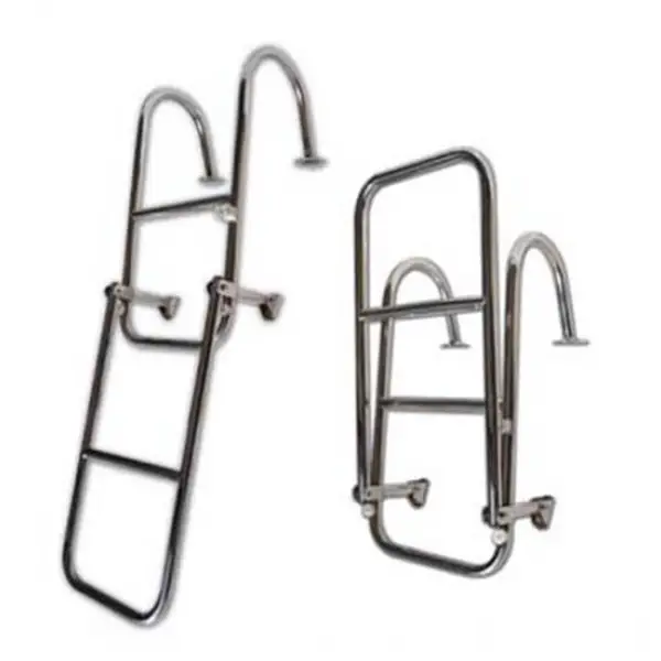 Tutamaklı Katlanır Merdiven, Paslanmaz Çelik, 2+1