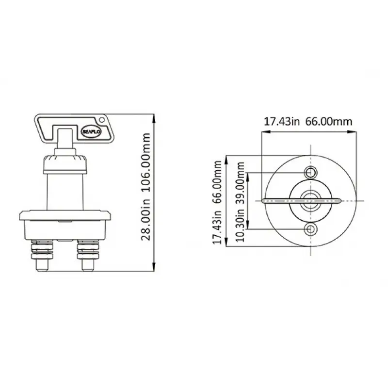Akü Devre Kesici Şalter 275A 12/24V