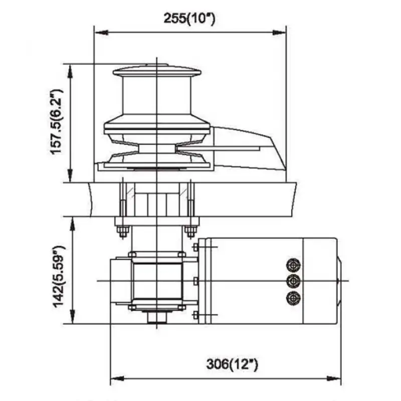 BADA C1512C Tamburlu Irgat 12V 1500W 8mm Halat
