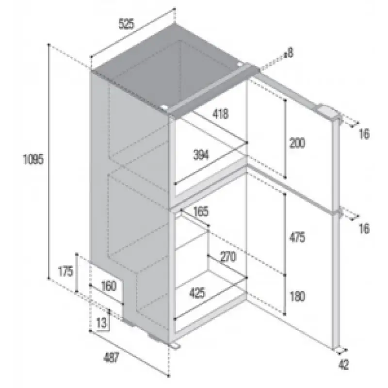 Buzdolabı/dondurucu. Model Dp150i