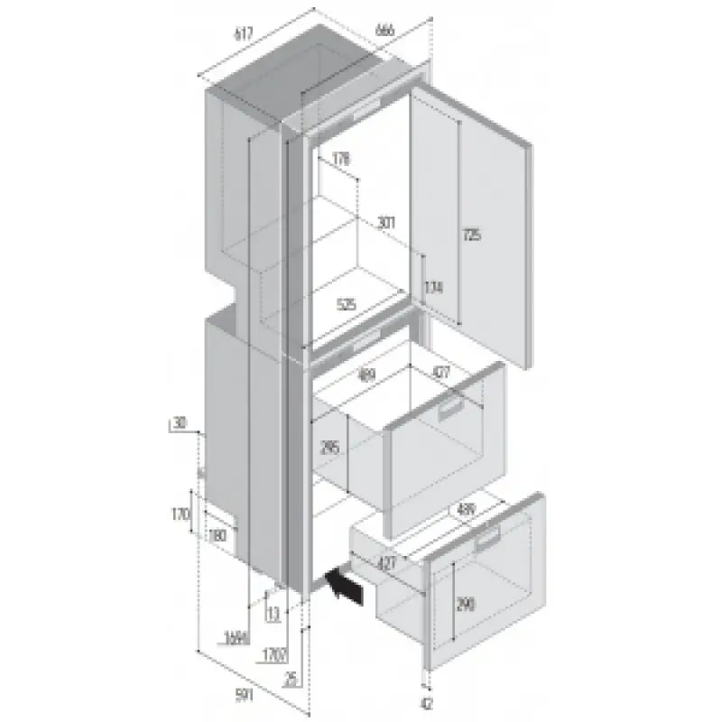 Buzdolabı/dondurucu. Model Dw360