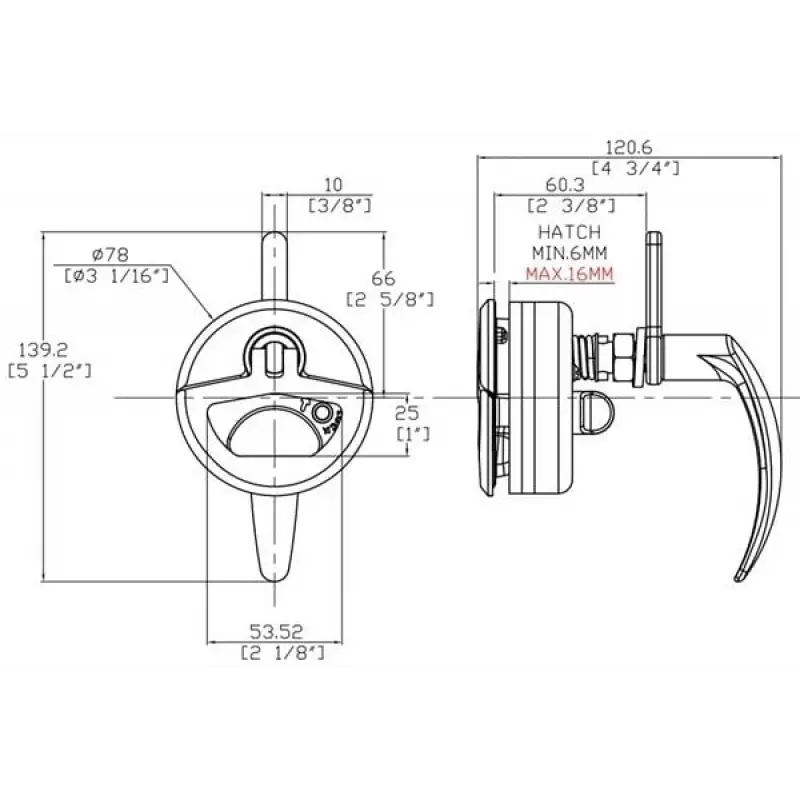 Gömme Kulp + Kapı Mandalı Ø65mm