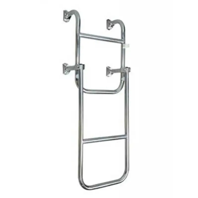 Katlanabilir Paslanmaz Krom Merdiven Genişlik: 24.5cm - 2+2 Basamak / 85cm