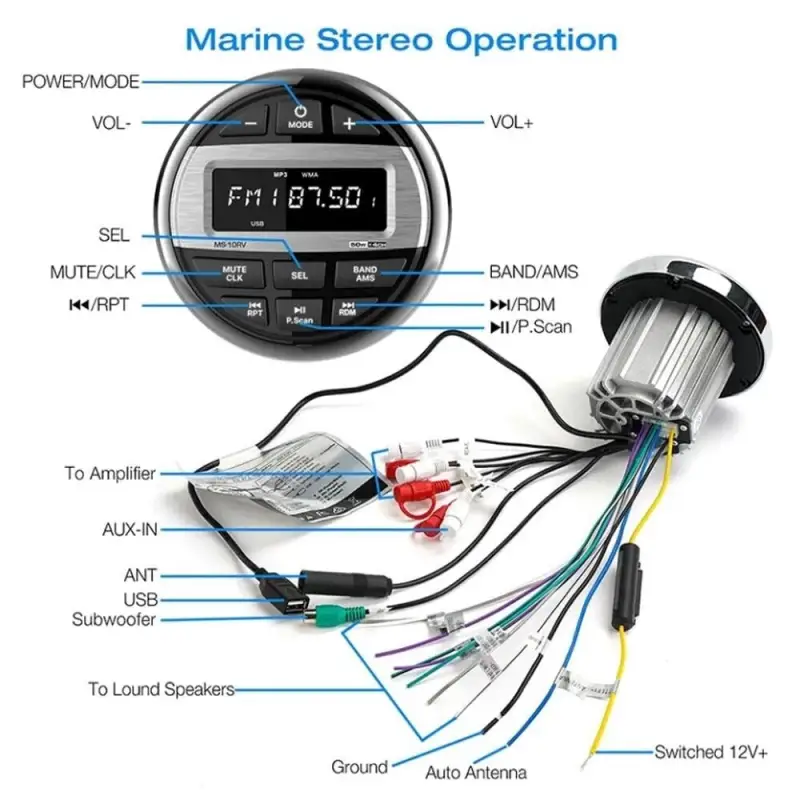 Labarka MS-10RV USB Girişli Bluetoothlu Marine Teyp