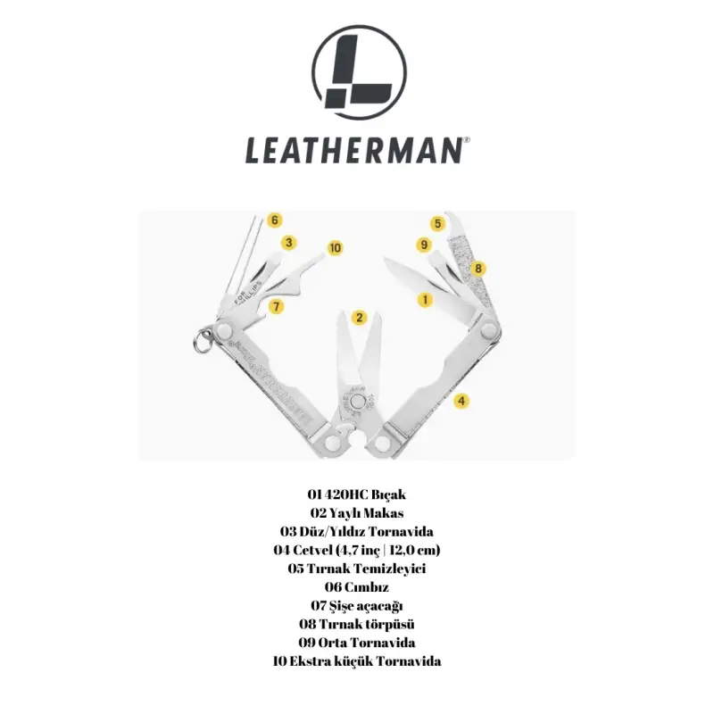 Leatherman Micra Slate 10 Fonksiyonlu Çakı