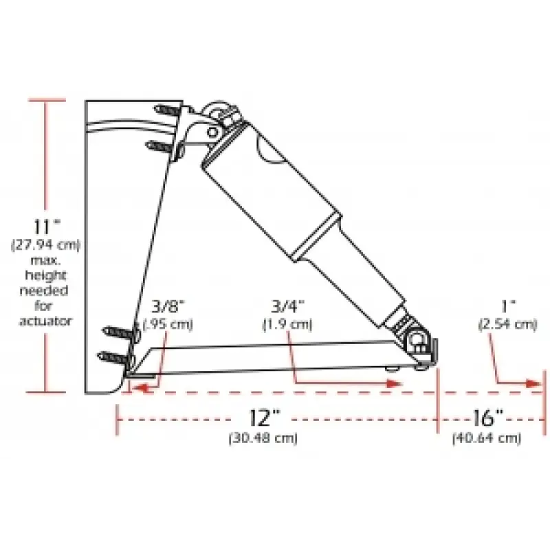 Lenco Elektro-mekanik Flap Sistemi. Edge Mount. 12v.