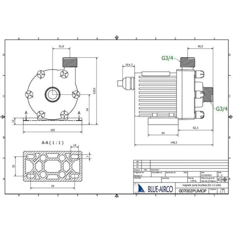 Manyetik Klima Pompası, 12V, IP65. Maks.16000Btu