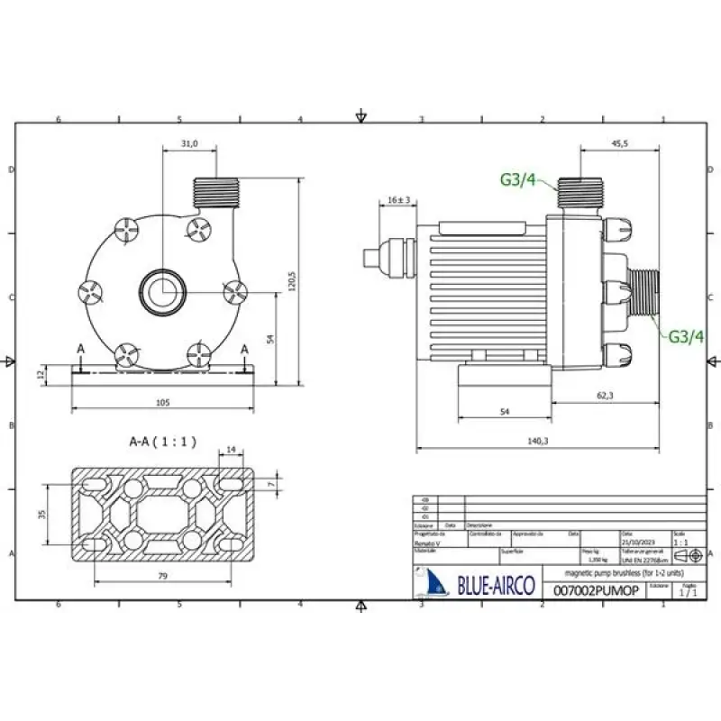 Manyetik Klima Pompası, 12V, IP65. Maks.32000Btu
