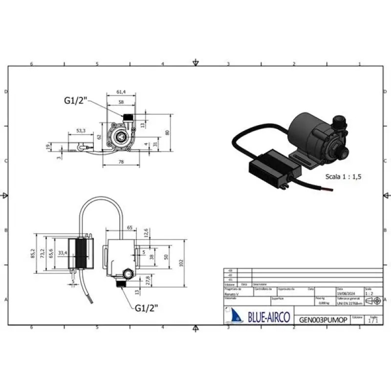 Manyetik Klima Pompası, 12V, IP68. Maks.12000Btu