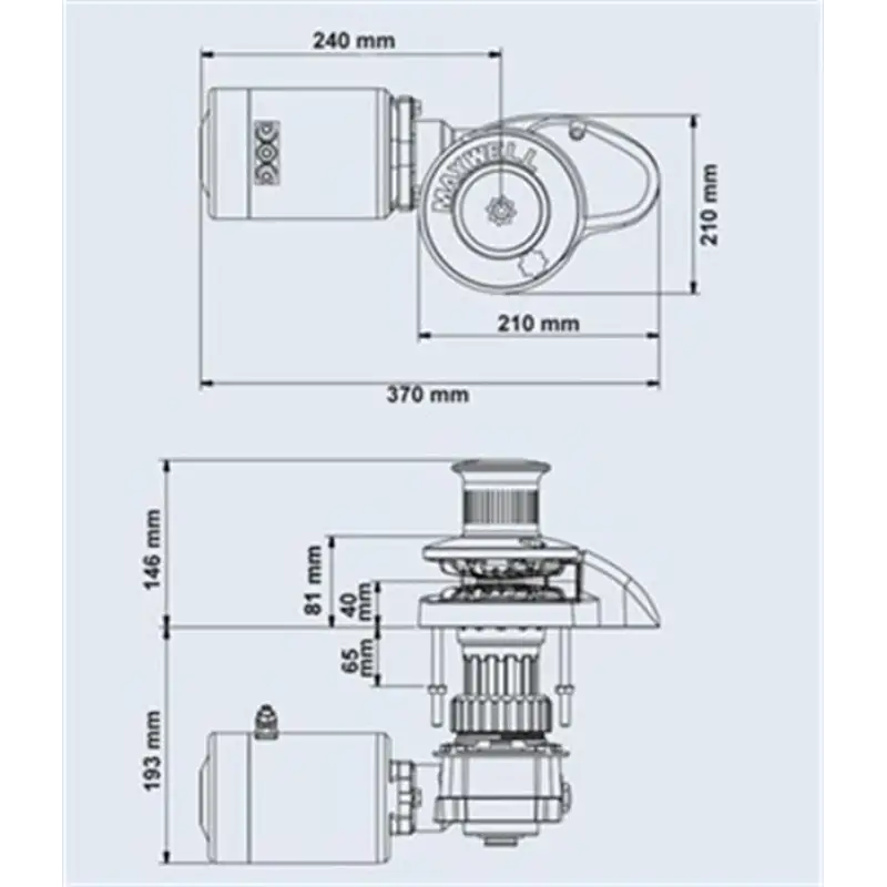Maxwell RC- 8 Serisi 600W 12V 6 mm Tamburlu Dik Irgat