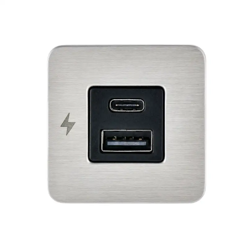 TILE-USB-A/USB-C ŞARJ SOKETİ, PASL. ÇERÇEVE