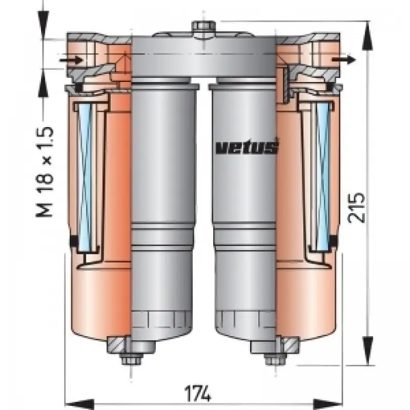 Vetus Ws720 Su Ayırıcı/yakıt Filtresi