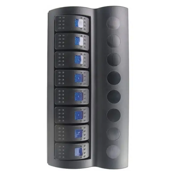 BFY Marin Otomatik Sigortalı Switch Panel, 8 Anahtar, Mavi