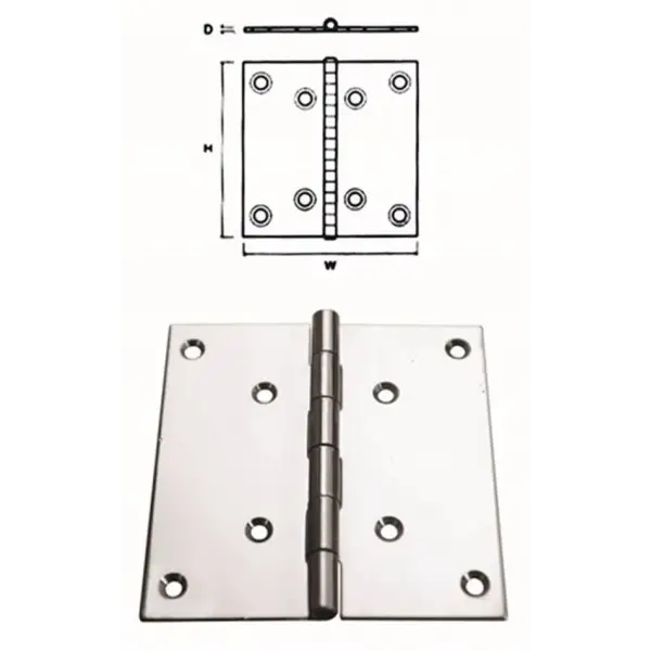 Menteşe Paslanmaz Çelik 100x100x2 mm