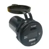 USB + Type-c + Voltmetre 12-24V Şarj Soketi