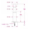 Barka Elektrikli Masa Ayağı, Siyah. 12V. 2 Kademe-700mm