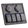 BFY Sigortalı Switch Panel USB + 12V Çakmaklık, 4 Anahtarlı