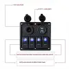 BFY Sigortalı Switch Panel USB + 12V Çakmaklık, 4 Anahtarlı