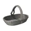 CaptainRA Kulplu Eşya Sepeti (oval) Gri