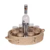 CaptainRA Rakı Bardaklı Tepsi Bej