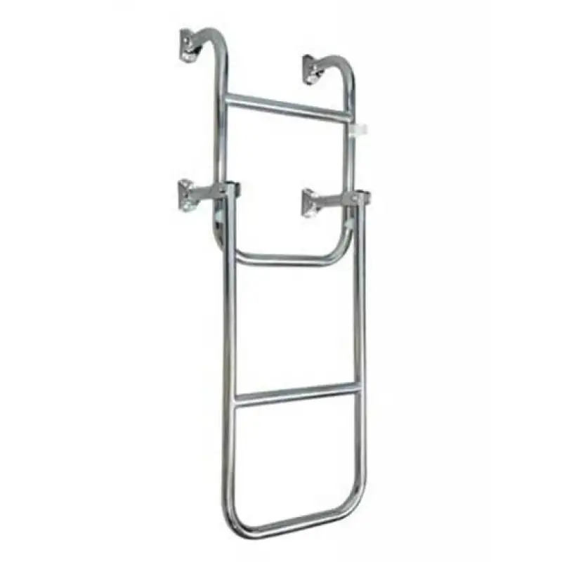 Katlanabilir Paslanmaz Krom Merdiven Genişlik: 24.5cm - 2+1 Basamak / 65cm
