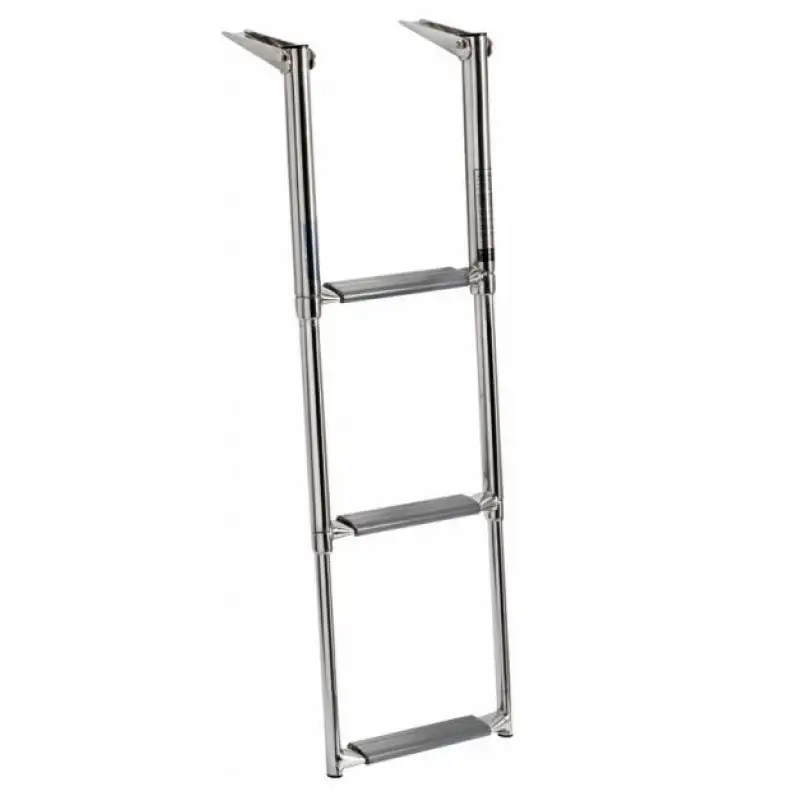 Teleskopik Krom Tekne Merdiveni 3 Basamak 85cm