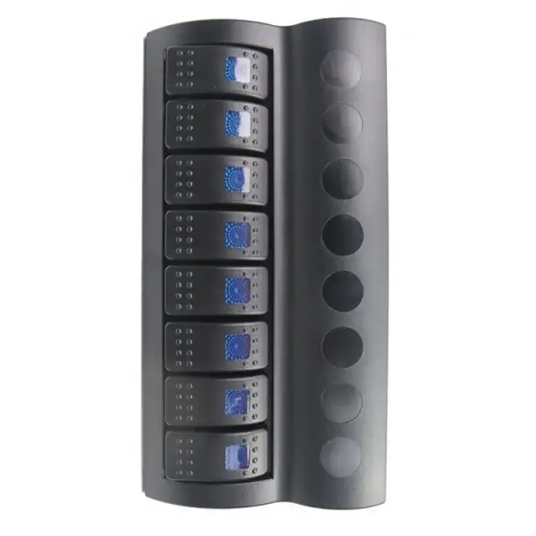 BFY Marin Otomatik Sigortalı Switch Panel, 8 Anahtar, Mavi