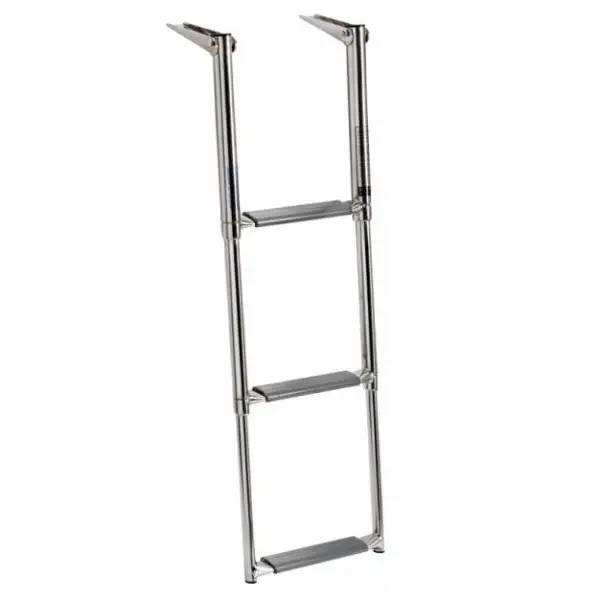 Teleskopik Krom Tekne Merdiveni 3 Basamak 85cm