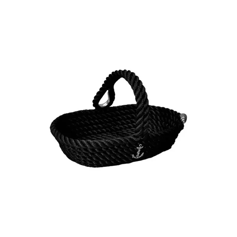 CaptainRA Kulplu Eşya Sepeti (oval) Siyah