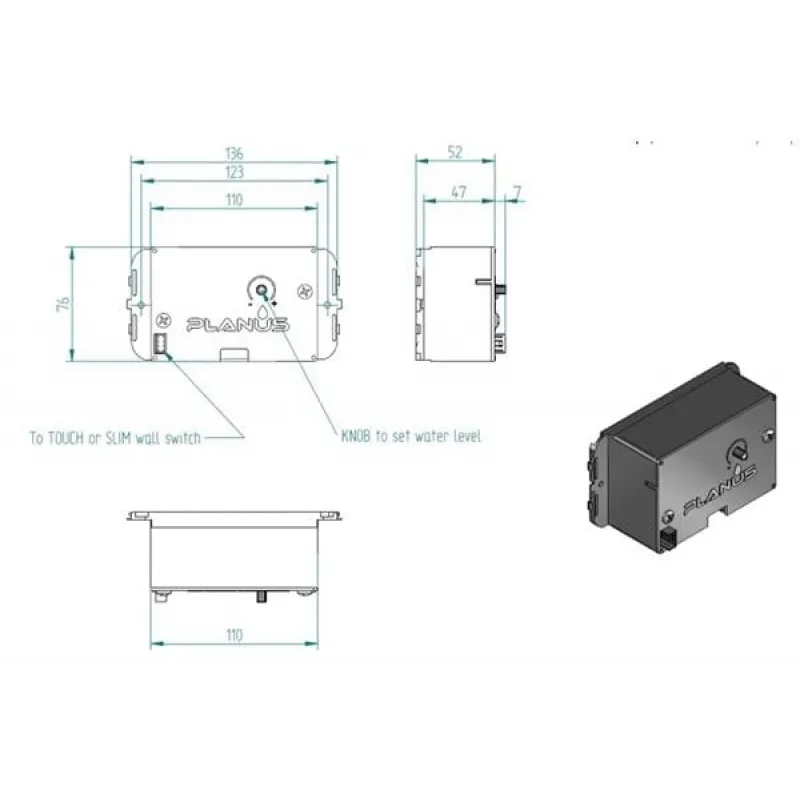 Planus Beyaz Full Glass Touch Panel 2 Butonlu