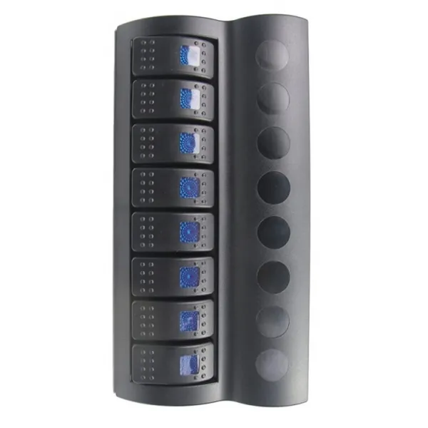 BFY Marin Otomatik Sigortalı Switch Panel, 8 Anahtar, Mavi