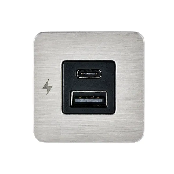 TILE-USB-A/USB-C ŞARJ SOKETİ, PASL. ÇERÇEVE