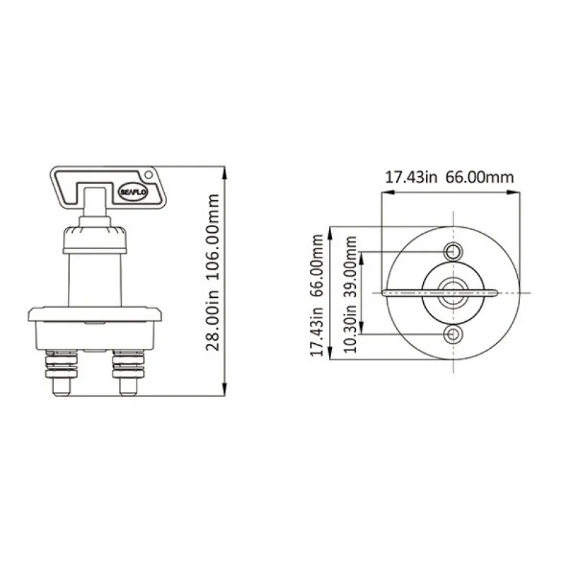 Akü Devre Kesici Şalter 275A 12/24V