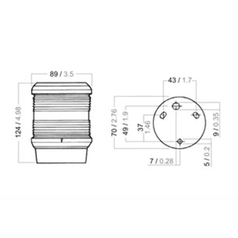 AQUA SIGNAL 40 SERİ TRICOLOR SİYAH 24V 25W